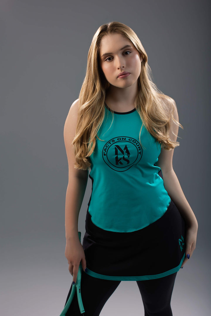 Camiseta Sin Mangas Verde / Negro