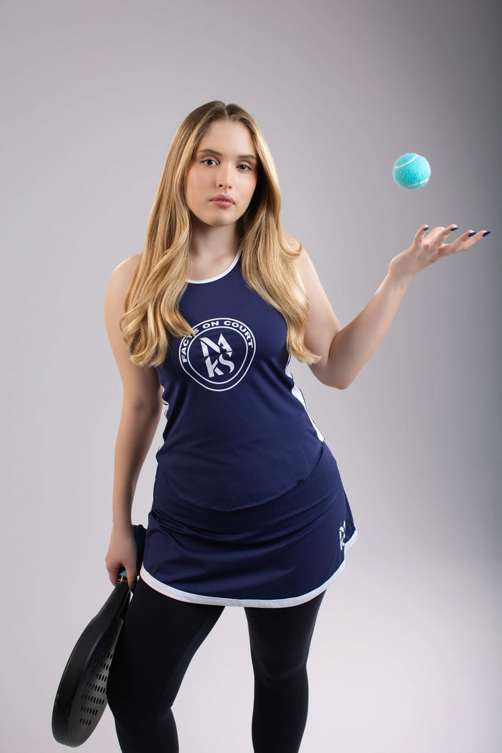 Camiseta Sin Mangas Azul Marino / Blanco