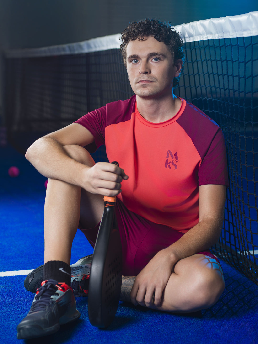 Camiseta Coral / Vino de hombre - vista 3